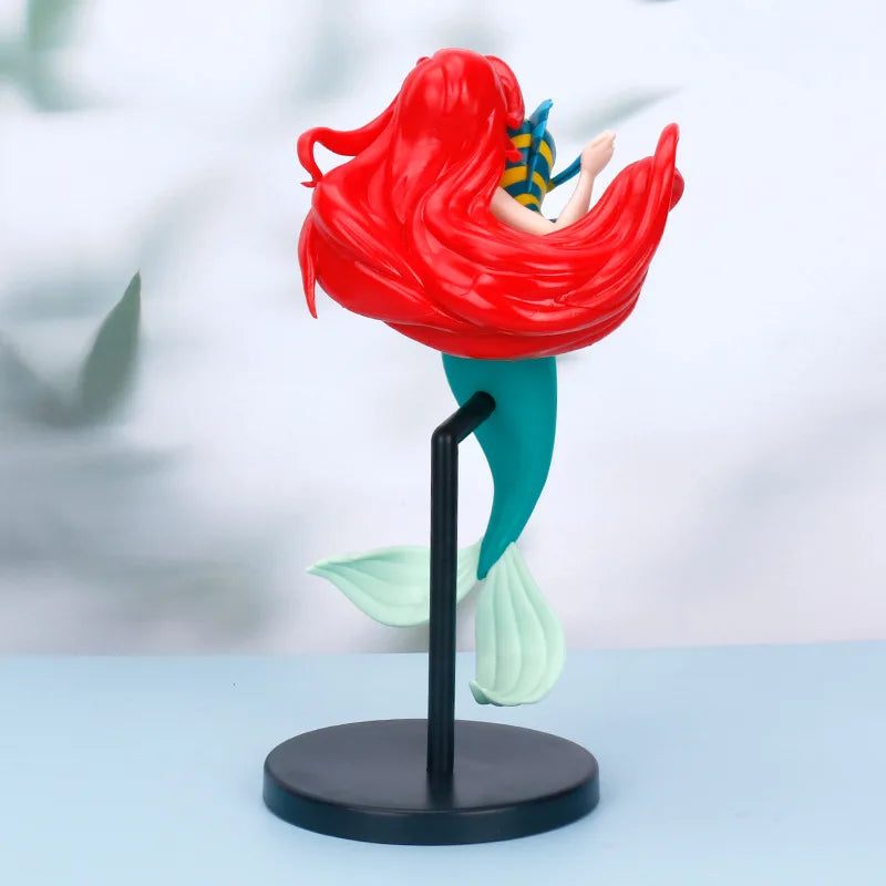 22cm Anime Disney Princess  Mermaid Ariel PVC Action Figures Model Car Cake Decorations Dolls Toys Kids Gifts