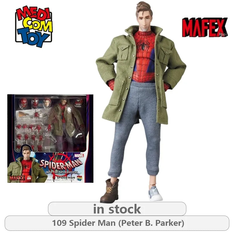 Medicom Toy Original Spider-Man: Parallel Universes Series 107 Spider-Man (Miles Morales) Action Figure Model Toys Movable Model