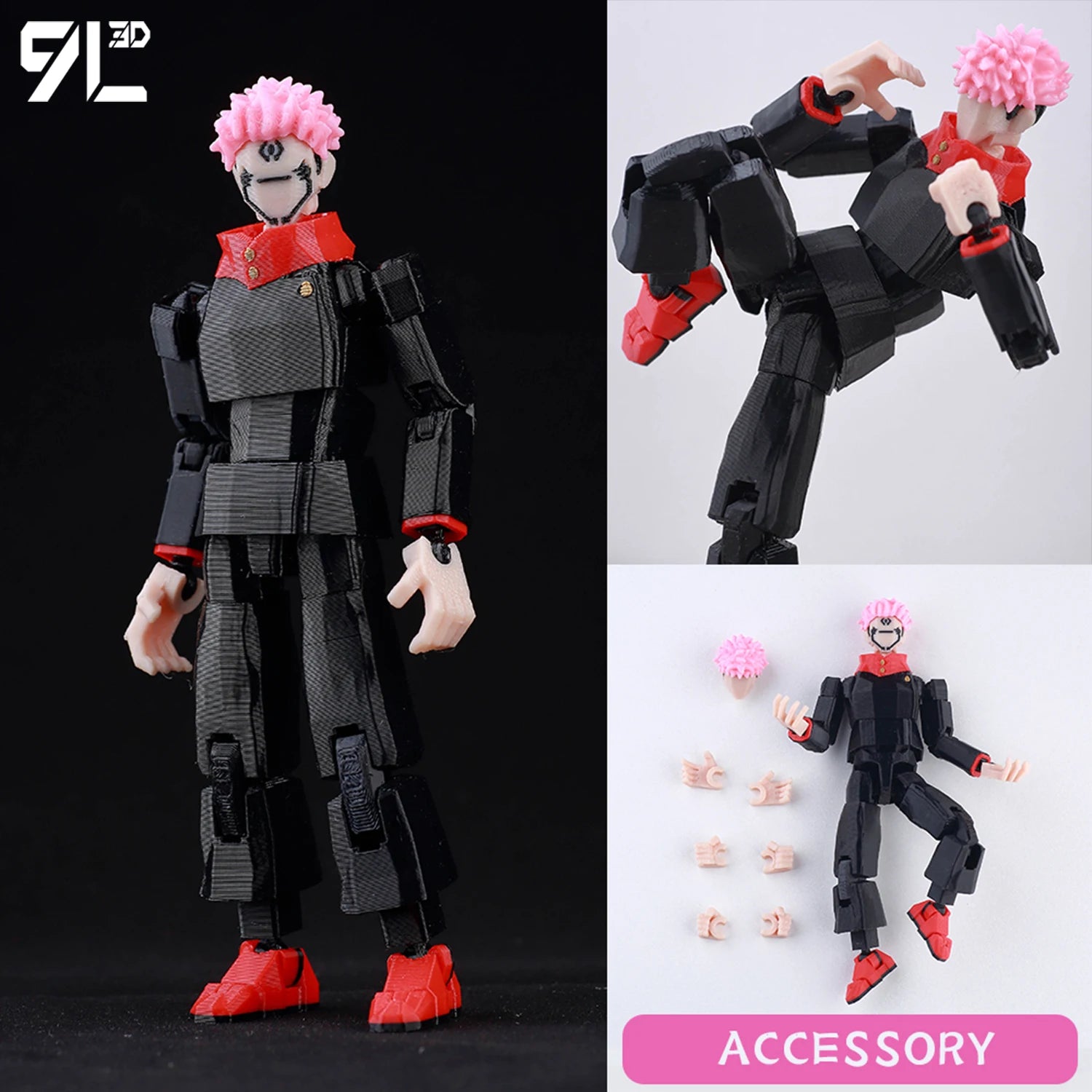 9L 3D-gedruckte Solo Leveling Sung Jin-Woo Lucky T13 Dummy 13 bewegliche Shapeshift-Actionfiguren Schaufensterpuppenspielzeug für Fans Geschenke