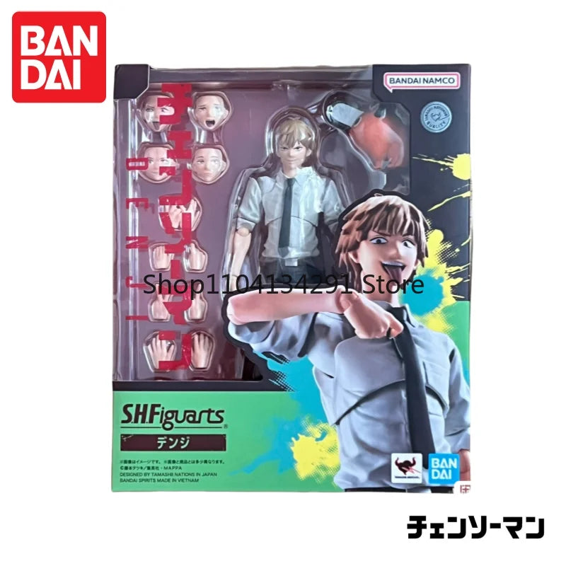 Originally Bandai SHF Electric Chain Saw Man Electric Treatment Pochita Normal Form Action Figure Birthday Gift Toy