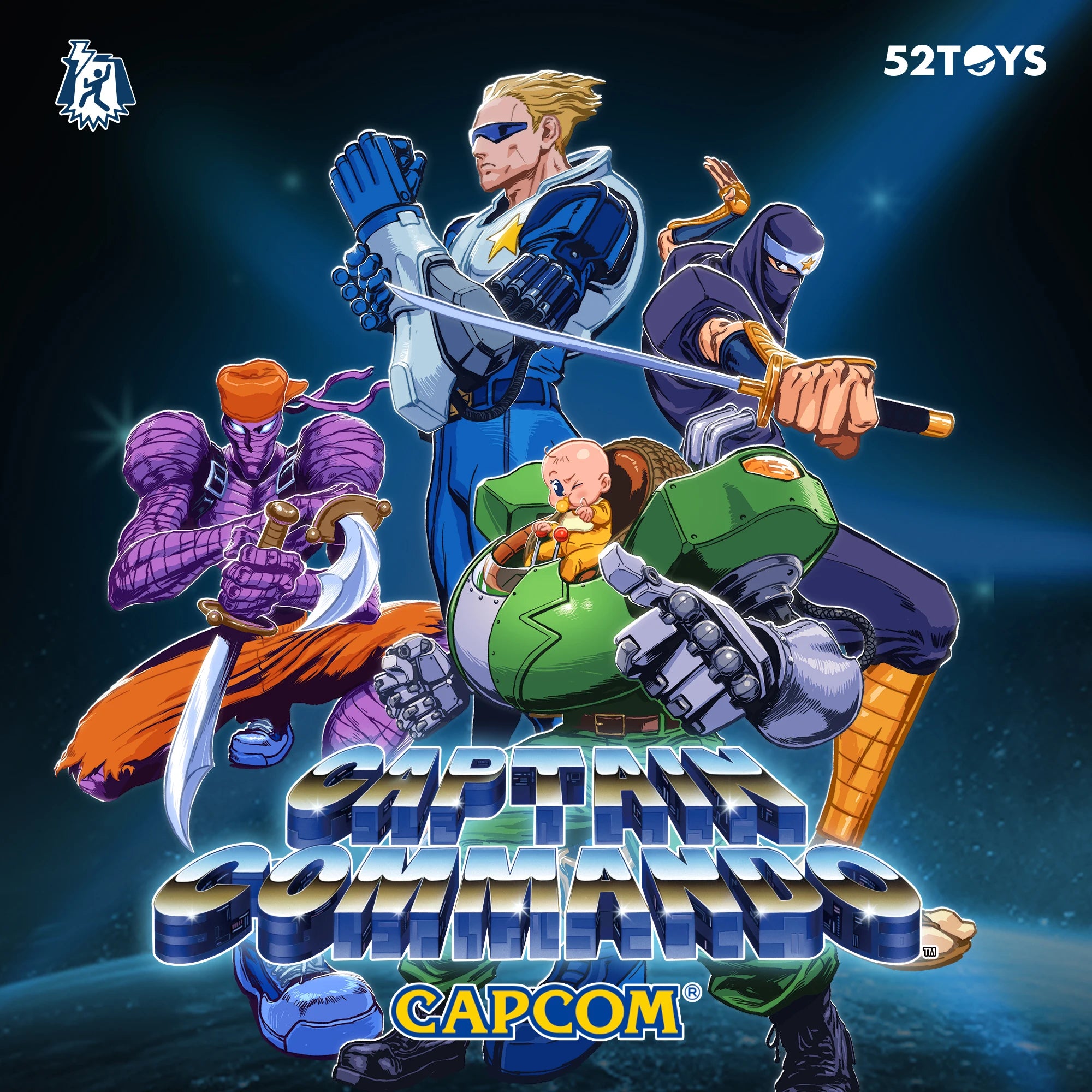 52TOYS Actionfigur CAPCOM Captain Commando, 1 Stück, Sammlerstück, Schreibtischdekoration, kreatives Geschenk zum Geburtstag, 10 cm