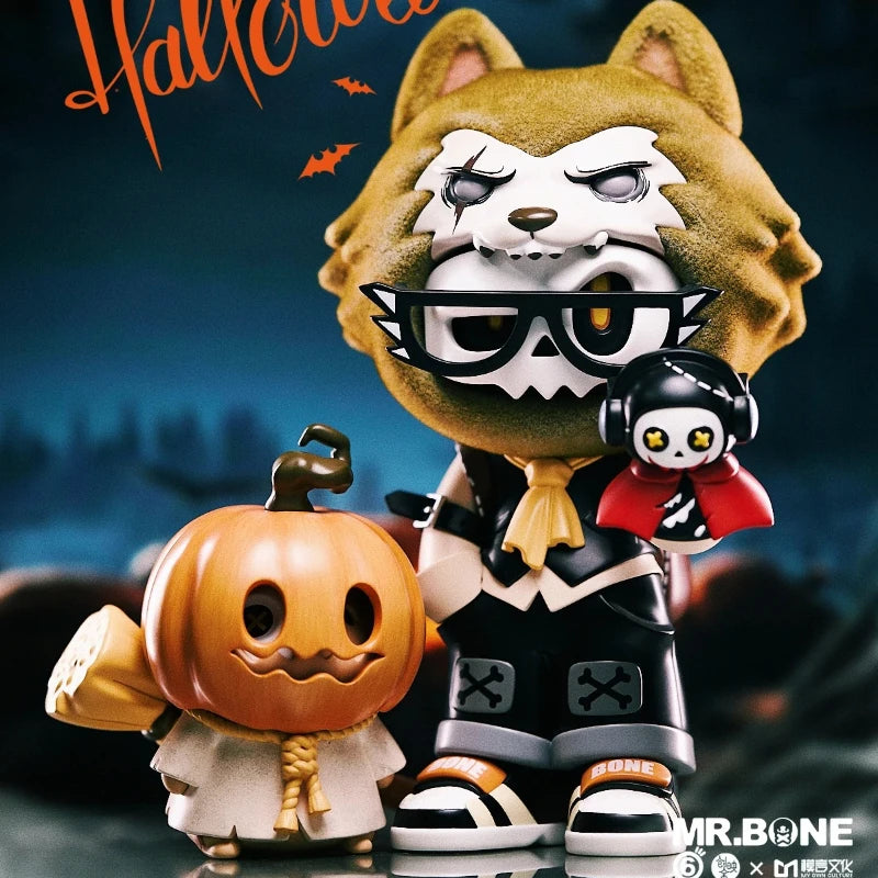 MR.BONE Trick Or Treating And Ghost Hunting Limited Edition Cool 21cm Grade Resin Dirty Dog Toys Desktop Model Decoration Gifts