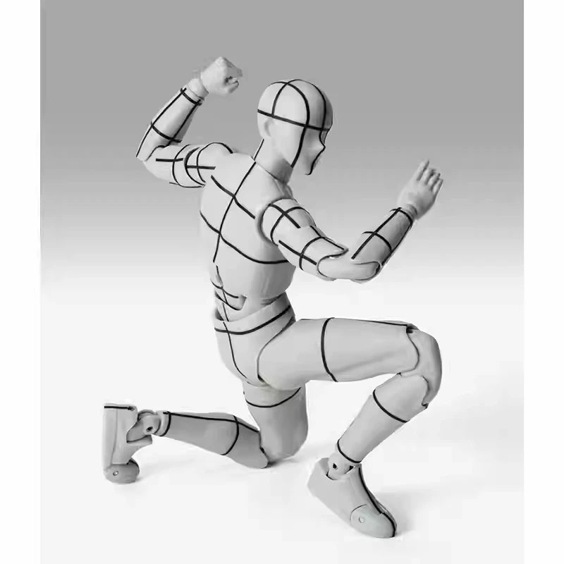Bandai SHFiguarts B0DY-KUN Wireframe Gray Color Ver Sketch Draw Action Figure Artist Art Painting Drawing Mannequins Movable Toy