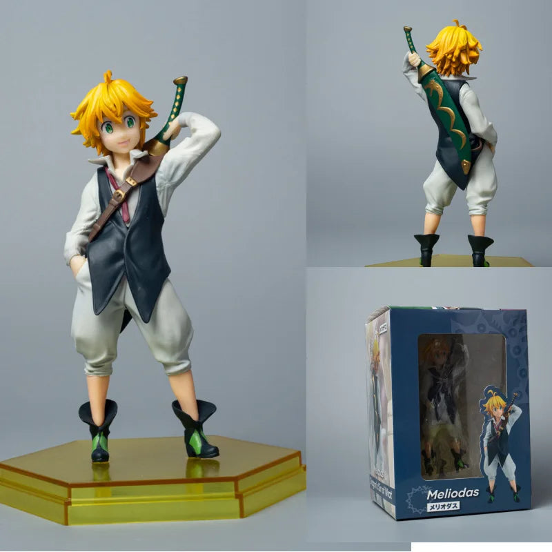 15 см аниме Мелиодас Кинг модел герой кукла възглавница пози носещ меч екшън фигурка PVC екшън фигурка колекция подарък