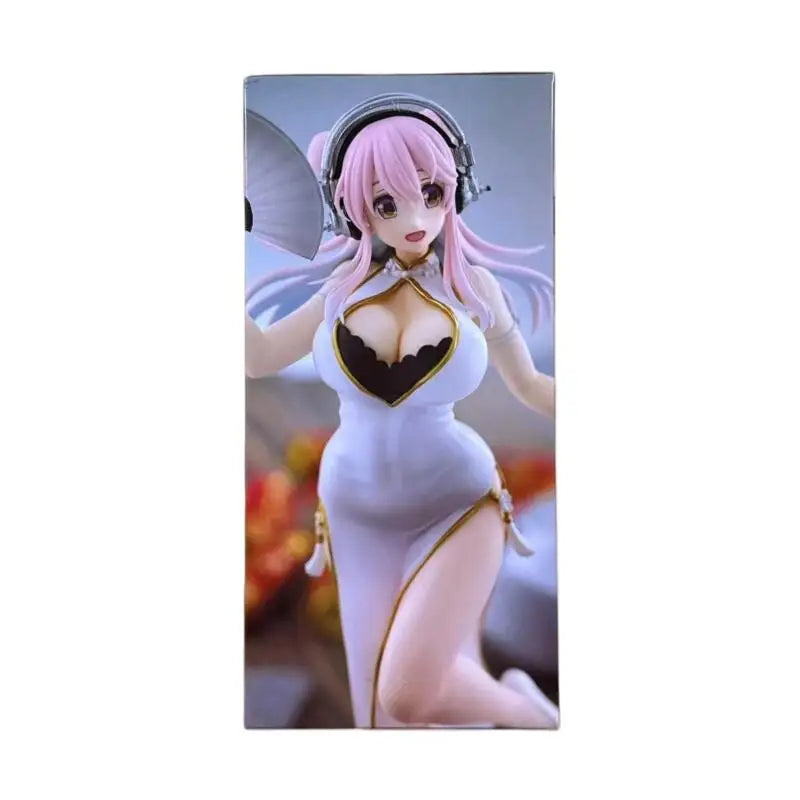 [Original Genuine] In Stock Furyu Super Sonico Trio-Try-It Figure White China Dress Anime Figure Model Collector Figurine Toys