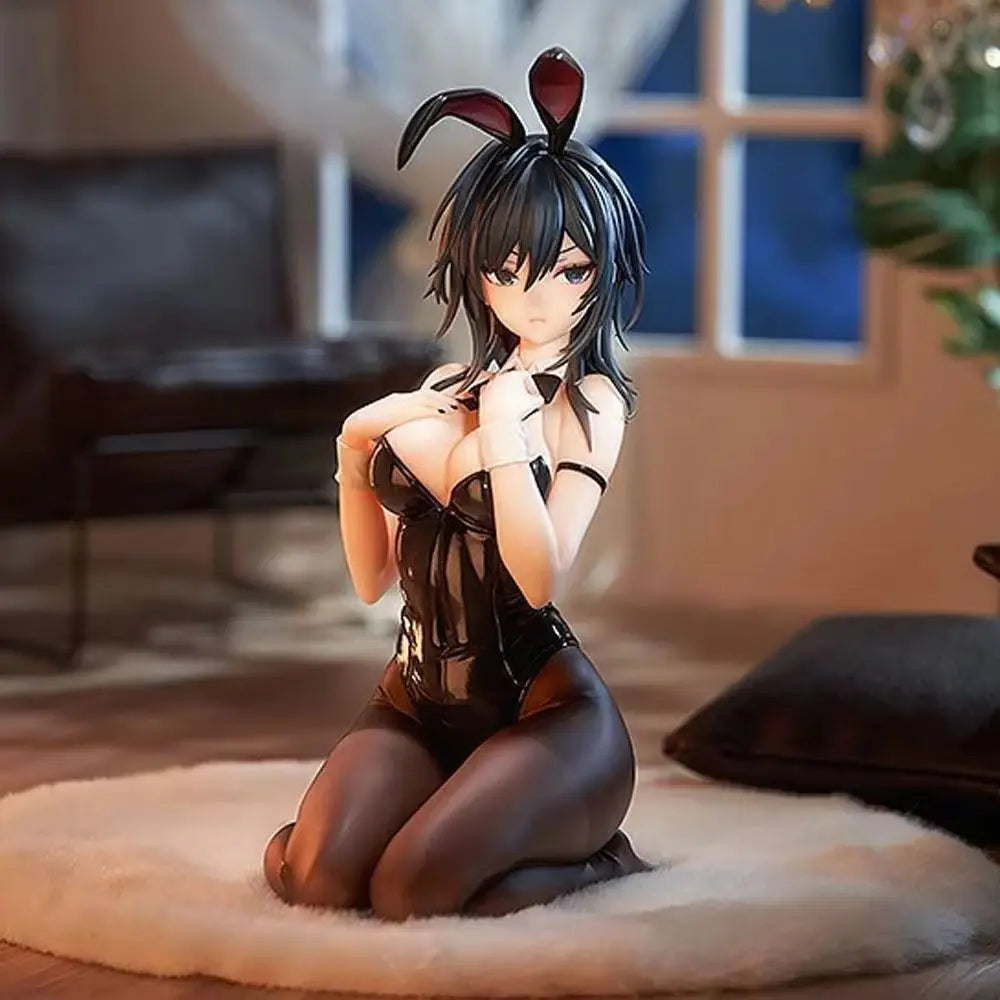 15CM Anime Figure Black Bunny Yokoyama Ishimi Kneeling PVC Statue Collectible Model Gift