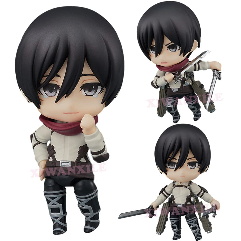 #2001 Mikasa Ackerman Attack on Titan Anime Figure Hange Zoe Shingeki no Kyojin Action Figure Erwin Smith Figure Model Doll Toys