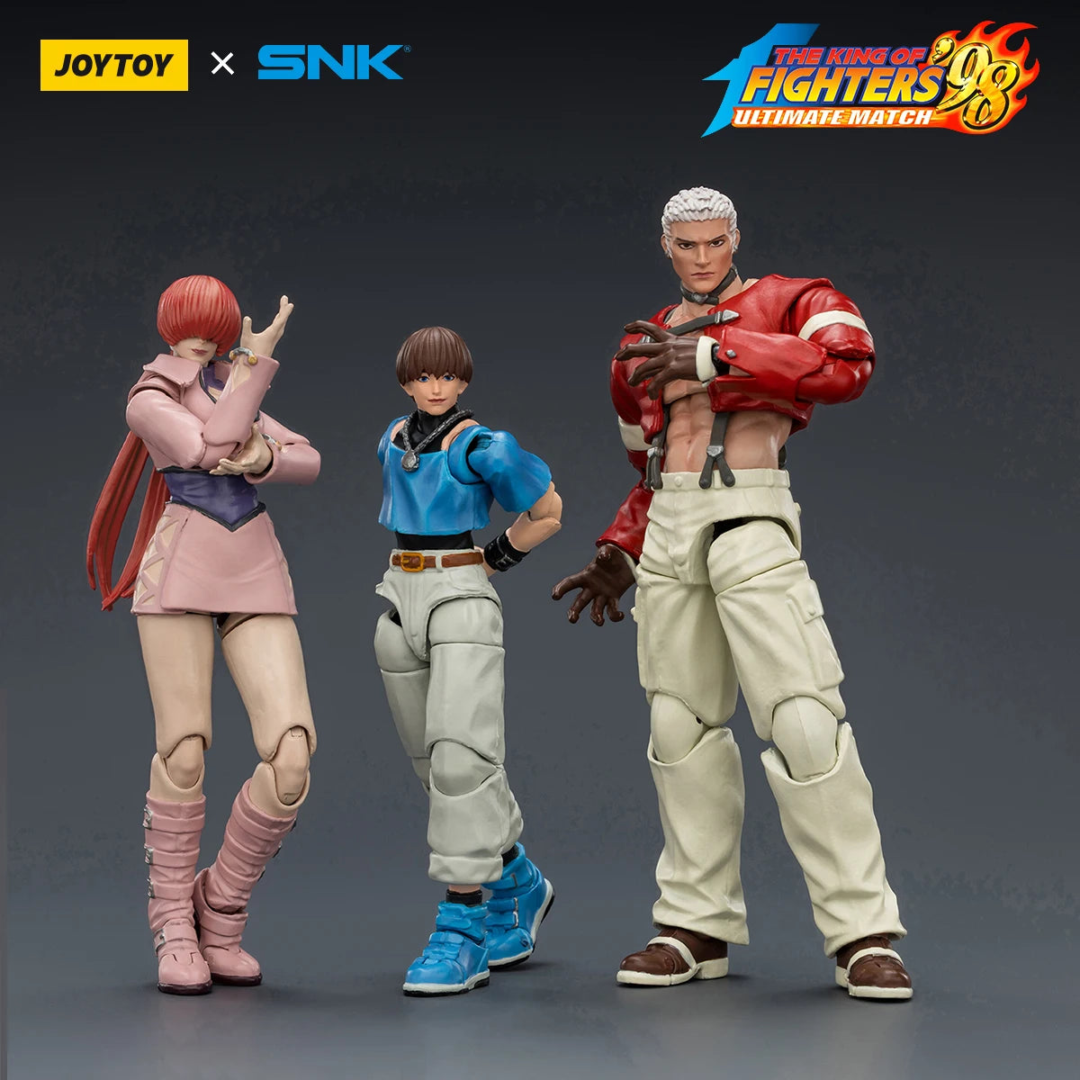 JOYTOY SNK KOF'98UM Action Figure 1/18 Orochi Team Yashiro Nanakase/Shermie/Chris Articulated Joints Figurine Model Surprise Toy