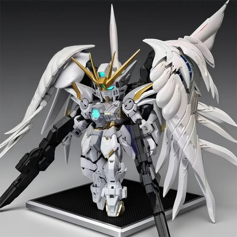 Neue Q-Version XXXG-00W0 MGSD Wing Zero EW 1/144 Garage Kit Anime Peripheriegerät Actionfigur Montage Spielzeug Desktop Ornament Junge Geschenk