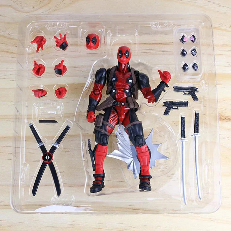 Revoltech Yamaguchi Figures Black Panther Action Figure Deadpool Venom Model King of Wakanda Black Panther T Challa Toys