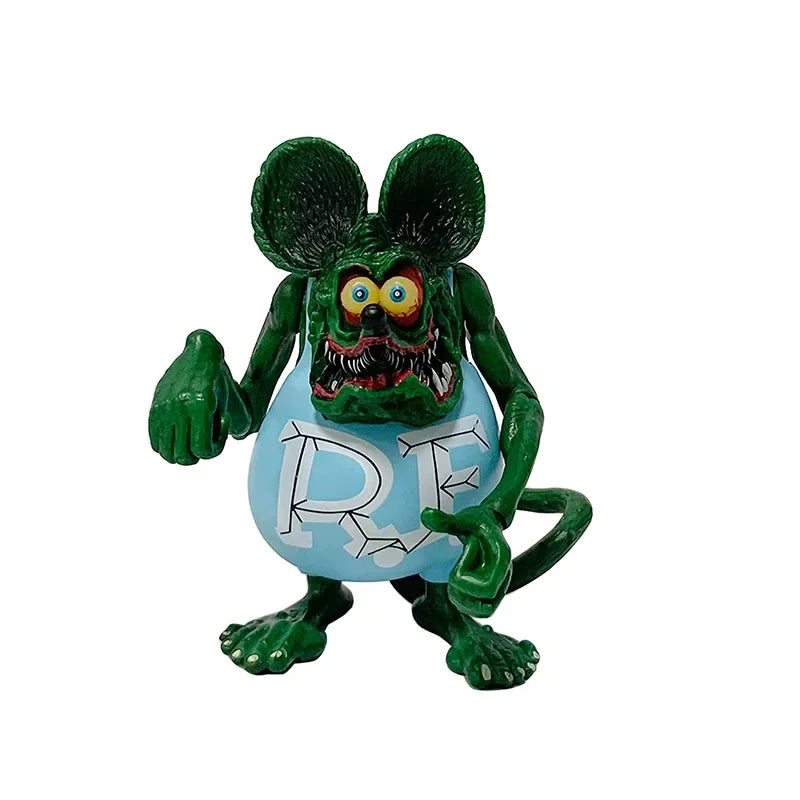 11cm Crazy Mouse Fink Legendary RAT FINK Oil Mouse 3 Doll Handheld Ornament Model Doll Toy Christmas Children's Gift  Brinquedos