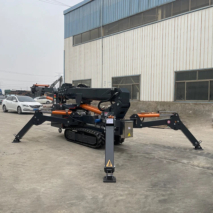 YG CE EPA 1 Tonne Mini-Spinnenkran 3 Tonnen Fernbedienung Spinnenraupenkran Heben von Glas 9m 12m Spinnenkran mit Fly Jib