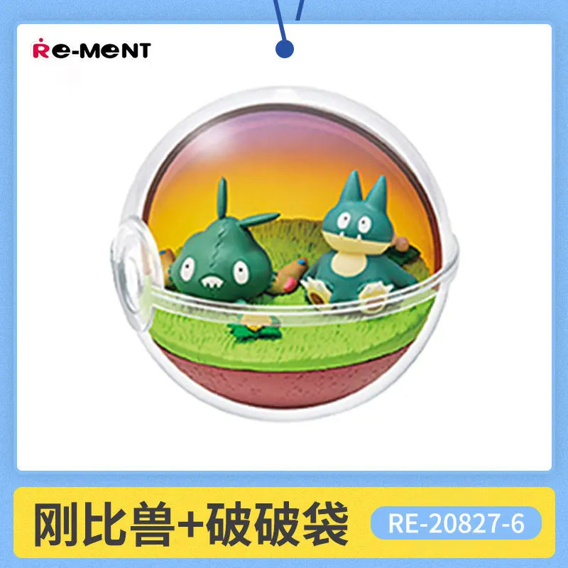 Genuine Re-Ment Pokemon Leisure time Poke Ball Trapinch Gonbe Slowpoke Goomy Action Figure Model Toys Gift for Birthday