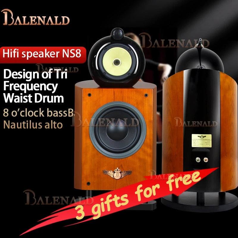 Fever High-Fidelity 8-Zoll-Bass Nautilus Audio Drei-Wege-Regal-Passiv-HiFi-Lautsprecher