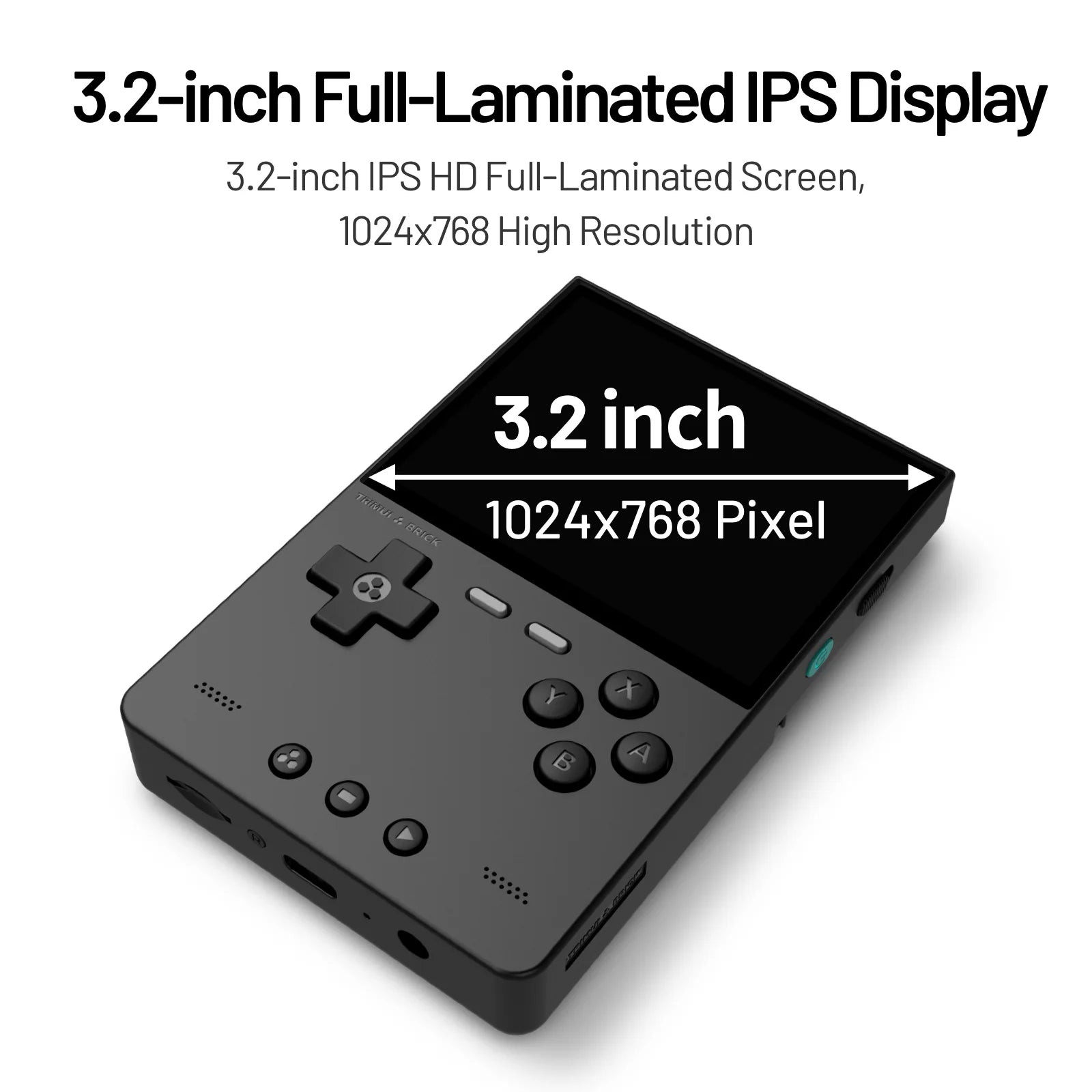 Trimui BRICK AMPOWN Handheld Game Console 3.2''IPS Screen Linux System Joystick RGB Lighting Retro Video Game Player UI Metal