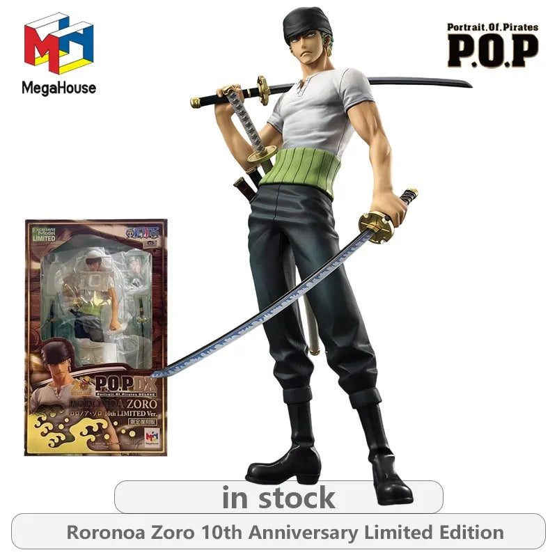 Megahouse Original Portrait.Of.One Series Roronoa Zoro 10th Anniversary Limited Edition Not Movable Figure Statue Model Toys