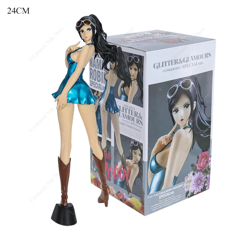 One Piece Figure Nico Robin Dressrosa Style Glitter Glamours Collectible Model Toy PVC Action Figures Robin Two Years Later Doll