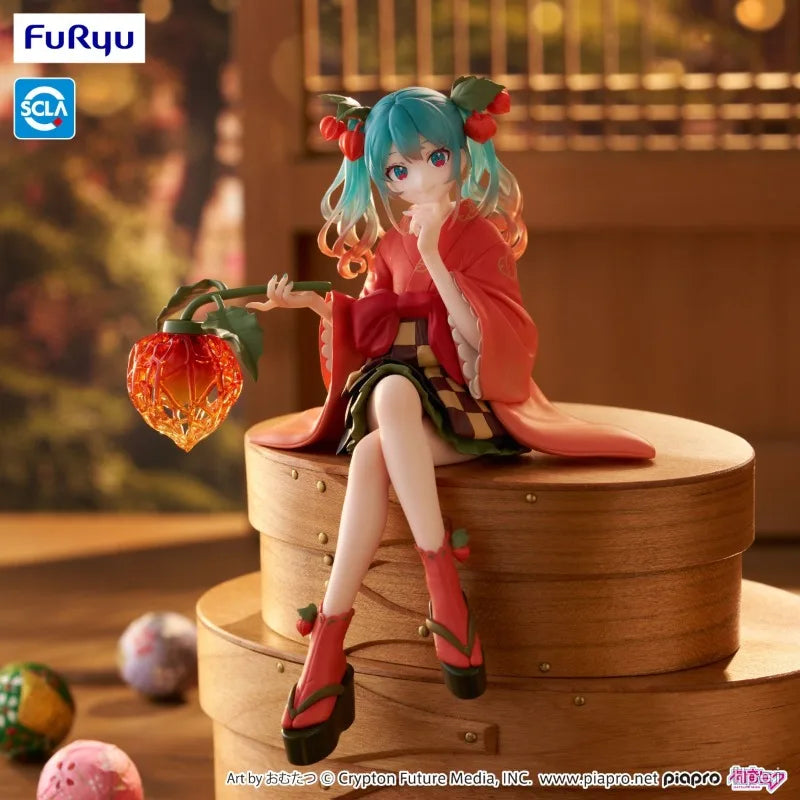 FuRyu Original Genuine Vocaloid Hatsune Miku Flower Fairy Hoozuki Chinese Lantern Plant 15cm Noodle Stopper Model Toy Figures