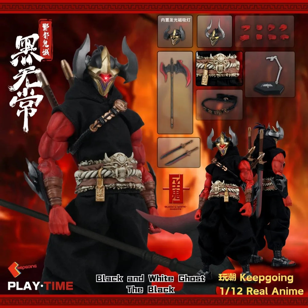 Keepgoing 1/12 Soldier Black and White Ghost 6'' Action Figure Doll Model Toy In Stock