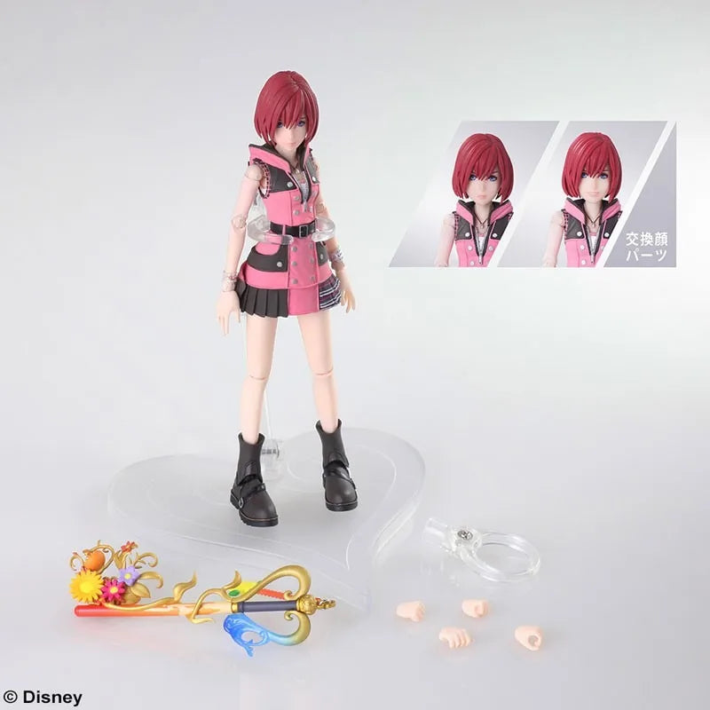 SQUAREENIX Original BRING ARTS Kingdom Hearts Series Axel\Kelly\Riku Anime Action Figure Model Toys Movable Model Gifts Fo Boys