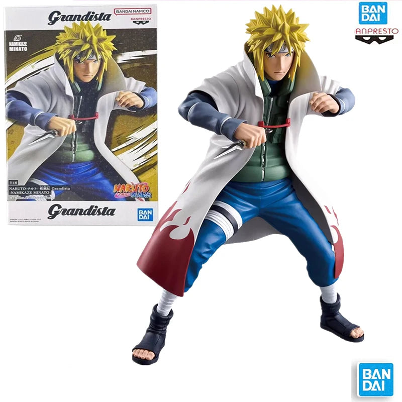 Original Genuine Bandai Banpresto Grandista Naruto 23cm Namikaze Minato Action Figure Model Kits Kids Gift Genuine Anime Model