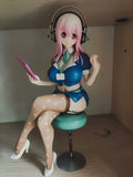 18CM Anime Super Sonico Sonico Figure Sitting Position Animation Model Toys Gifts Collection Decoration Ornaments PVC 1/7