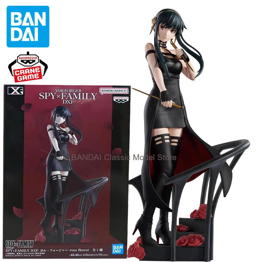 Bandai Banpresto Spy x Family DXF Figure - Yor Forger Rose Flower Ver., Faithfully Restores the Elegant Killer's Iconic Look