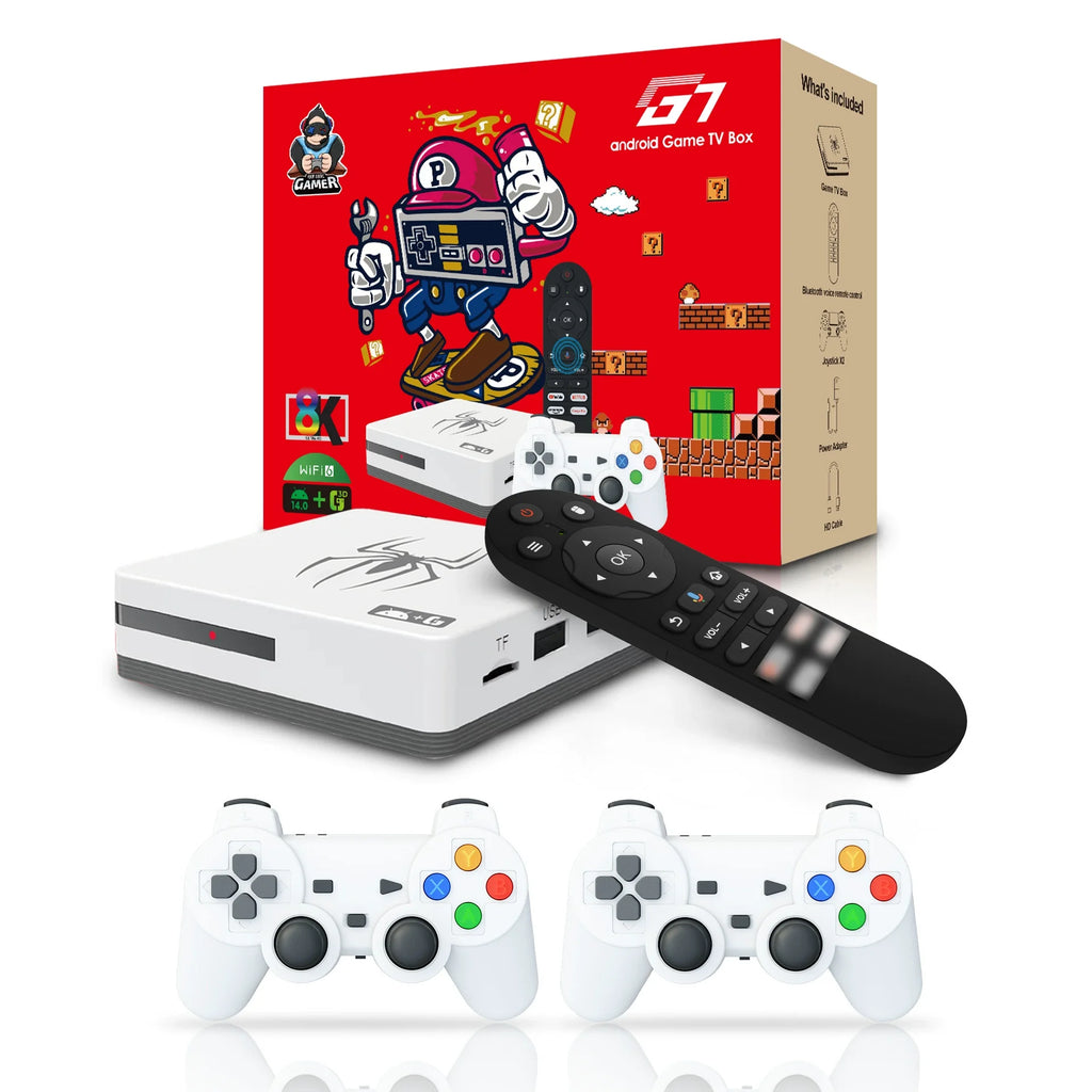 2025 Dual System TV Game BOX G7 8K 3D Arcade Games Player 36000+ Games 64g Retro Classic Game Consol 2.4G Wireless Controller