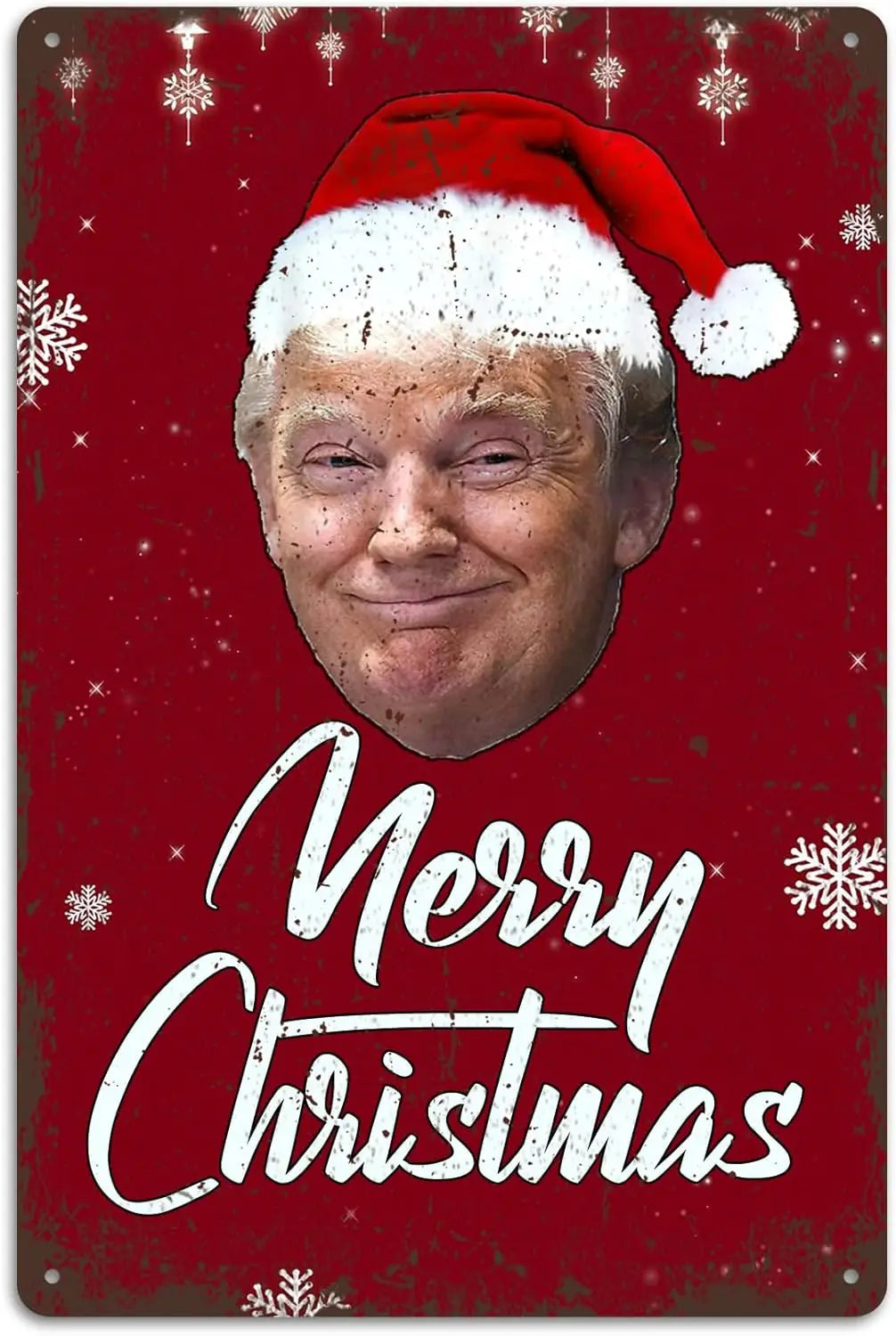 Funny Merry Christmas Trump Metal Tin Sign, Inspirational sign For Home Office Man Cave Bedroom Outdoor Accessories Garage Bar P