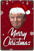 Funny Merry Christmas Trump Metal Tin Sign, Inspirational sign For Home Office Man Cave Bedroom Outdoor Accessories Garage Bar P