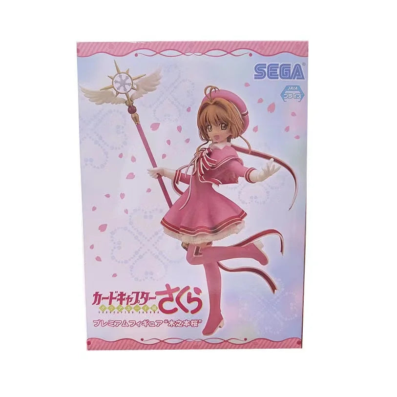 Original Sega Actionfigur Card Captor Sakura Kinomoto Sakura Kawaii 22 cm PVC Anime Figur Sammlung Modell Zimmer Dekor Geschenk