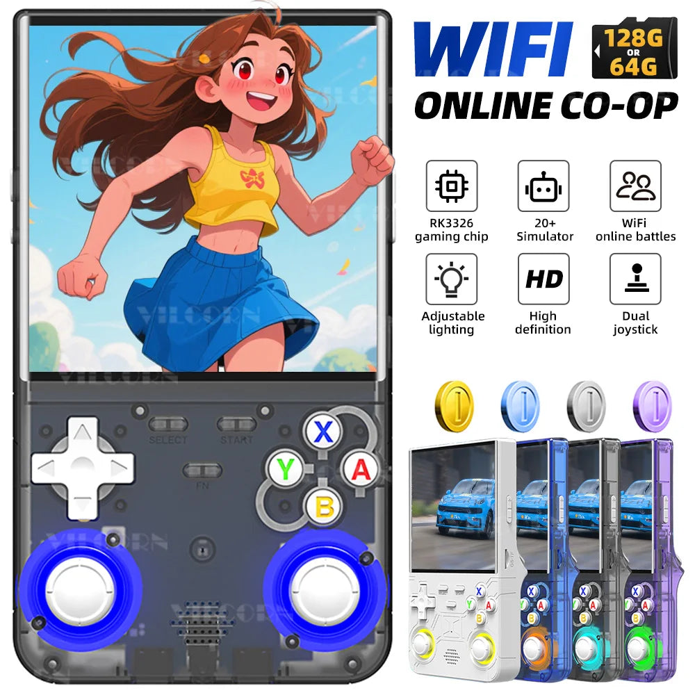 2025 R36Ultra Handheld Game Player Linux System 4inch IPS Portable Video Game Console For PSP/GBA/DC Wi-Fi Enabled RGB Joystick