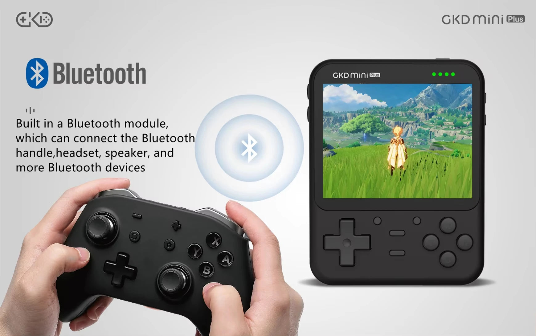 GKD Mini Plus Handheld - 3.5" IPS Retro Portable Gaming Console with WiFi/Bluetooth/OTA, GB/GBA/SNES/Genesis Emulator Support