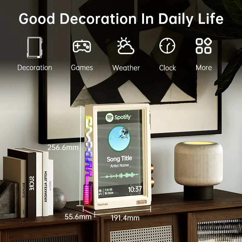 Divoom Times Frame Smart HD-Bildschirm | 10,1 Zoll DIY-Digitaluhr | Krypto-Aktien-Wetterkalender | Tech-Geschenk-Schreibtisch-Setup