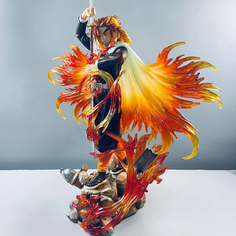 Нова аниме фигурка на убиец на демони Rengoku Kyoujurou, пламък Хашира, 30 см, PVC модел, статуетка, настолна колекция, играчки за рожден ден, подаръци