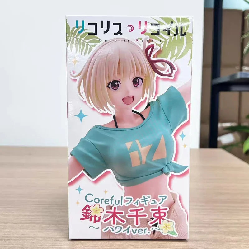 Genuine Taito Lycoris Recoil AFG DC Coreful Figure Loungewear Hawaii Ver Inoue Takina Nishikigi Chisato Anime Figure Model Gift