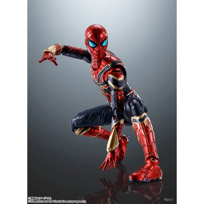 Bandai Original S.H.Figuarts Spider-Man：No Way Home Iron Spider Action Figure Toys for Boys Girls Gift Collectible Ornaments