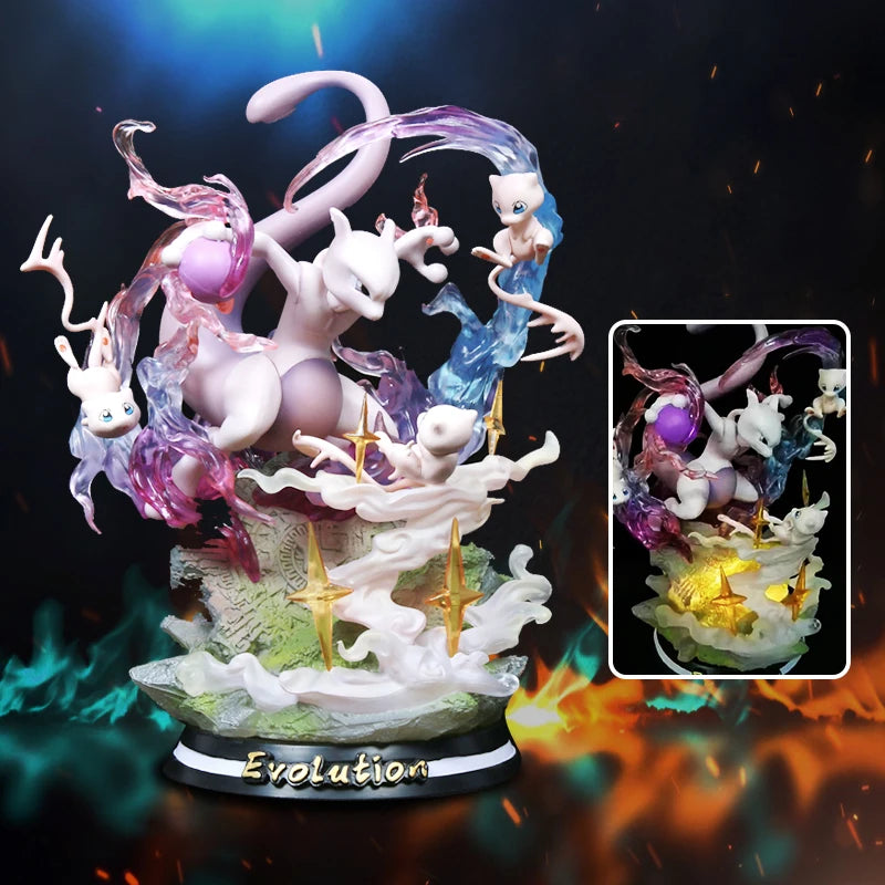 Pokemon Evolution Eevee Anime Figure Charizard Raichu Mewtwo Dragonite Venusaur Gengar Illuminous Figurine PVC Statue Model Toys
