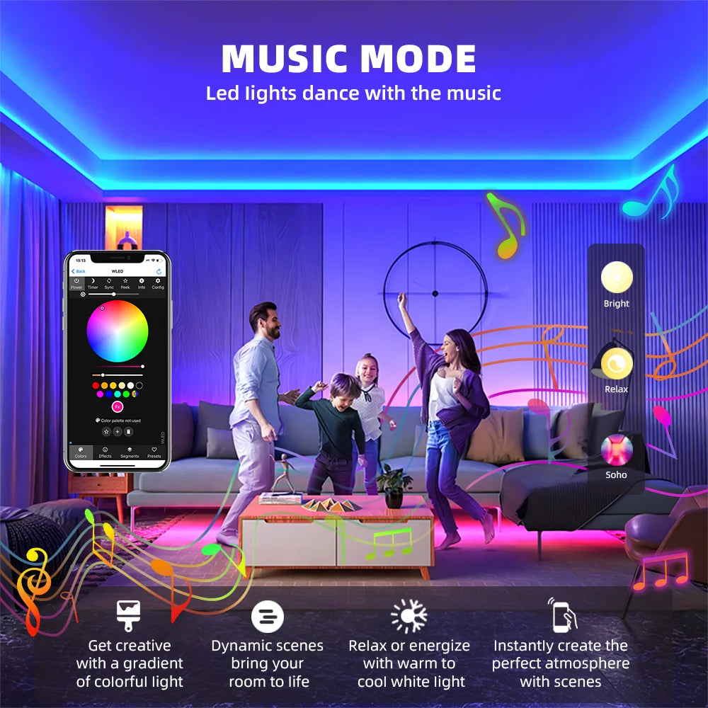 DOMRAEM PD ESP32 WLED Digital LED Controller with Microphone Dual Power Input USB-C PD& DC5-24V for WS281x  APA102 SK6812 etc.