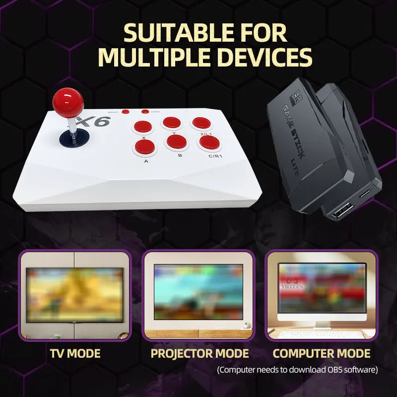 Arcade Video Game Console 4K TV Game Stick with Double Arcade Joysitck Games For MAME/Sega/PS1/Atari Game Machine Kid Gift