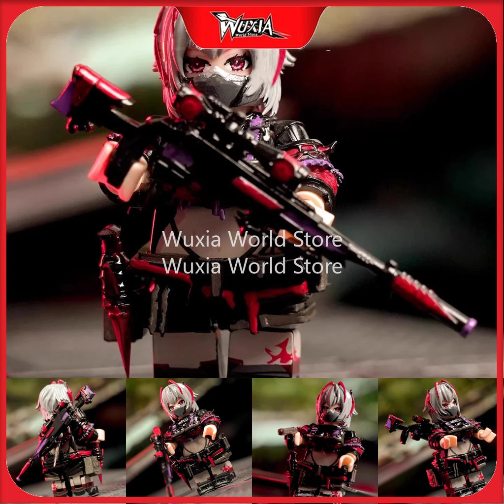 New Veyron Arknights Figures Delta Operations Mai Xiaowen Figure Miniatures Building Blocks Red Wolf Peripheral Model Toys