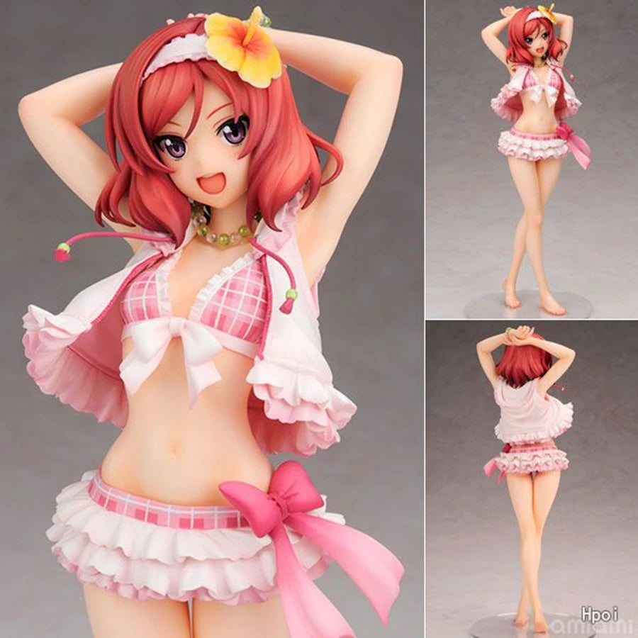 23cm Love Live! Anime Figure Sexy Swimsuit Girl Nishikino Maki Action Figure 9-Member Girl Group Love Live Figurine Model Toys