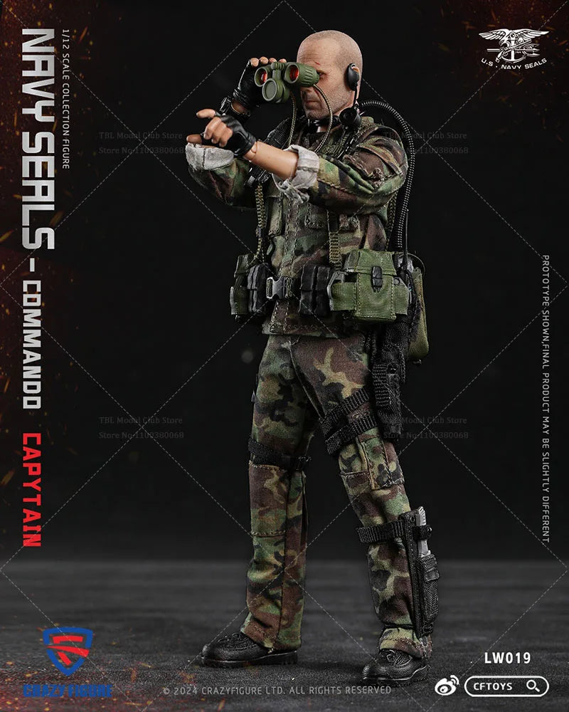 In Stock CRAZY FIGURE LW019 1/12 Scale SEAL Special Assault Team-Captain Action Figure 6'' Male Soldier Figurine Model Toy
