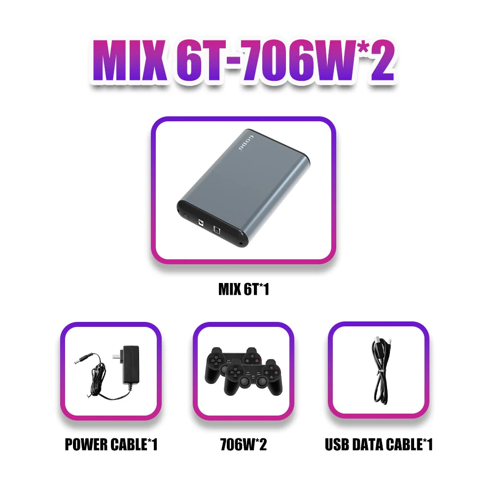 6T Game HDD With 65000+ Retro/PC Games For PS5/PS4/PS3/Switch/XBOX/SNES/N64/Wii/WiiU 3 System in 1 Game Console For Windows PC