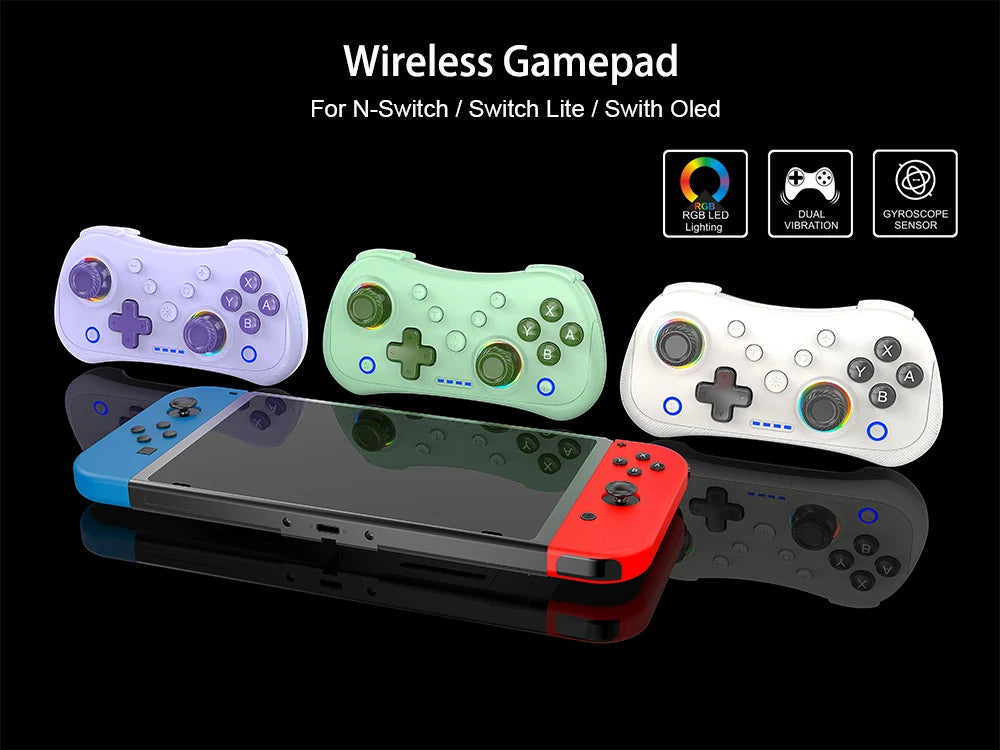 Multi-Functional Wireless Game MINI Gamepad for Switch with RGB Lights and Hall Rocker