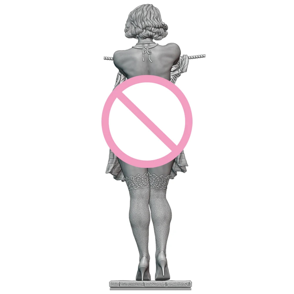 NSFW Belle Wand Girl, Maßstab 1/24, Harzfigur, Modellbausatz, sexy Diorama, unmontiert, unbemalt, Puppe, 3D-Druck, DIY-Statue, Bastelspielzeug