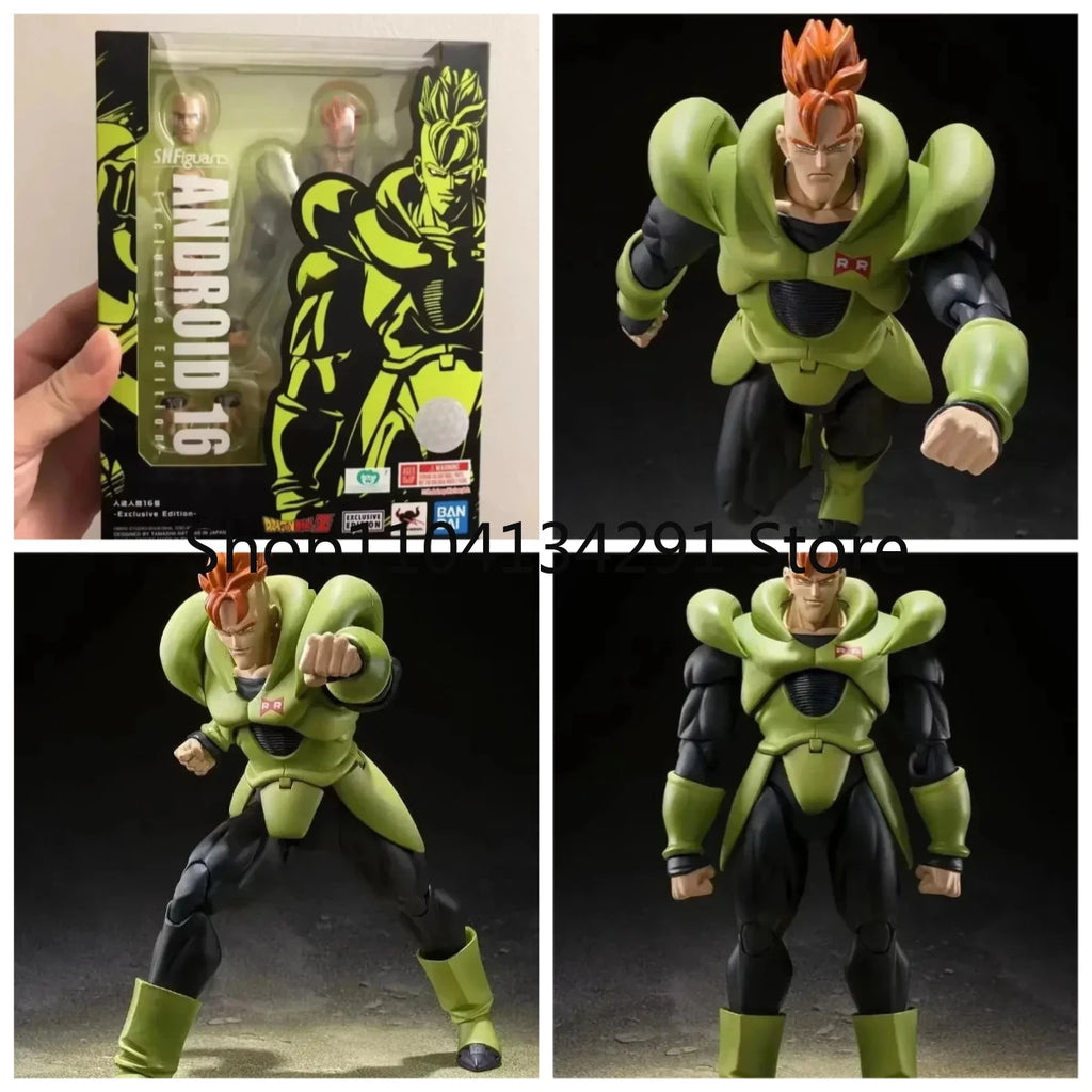 Original Bandai SHF Dragon Ball Android No. 16 SDCC Limited Edition CJ Convention Japan Figure Model Birthday Gift Toy