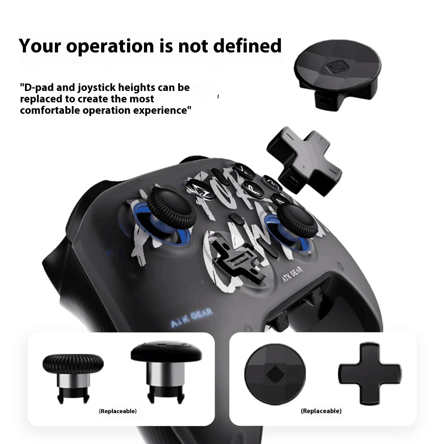 ATK Tomahawk Wireless Game Controller Tri-Mode 1000Hz Return Rate Gampad for Switch2 Pc XBox NS2 Android IOS Hall Rocker/Trigger