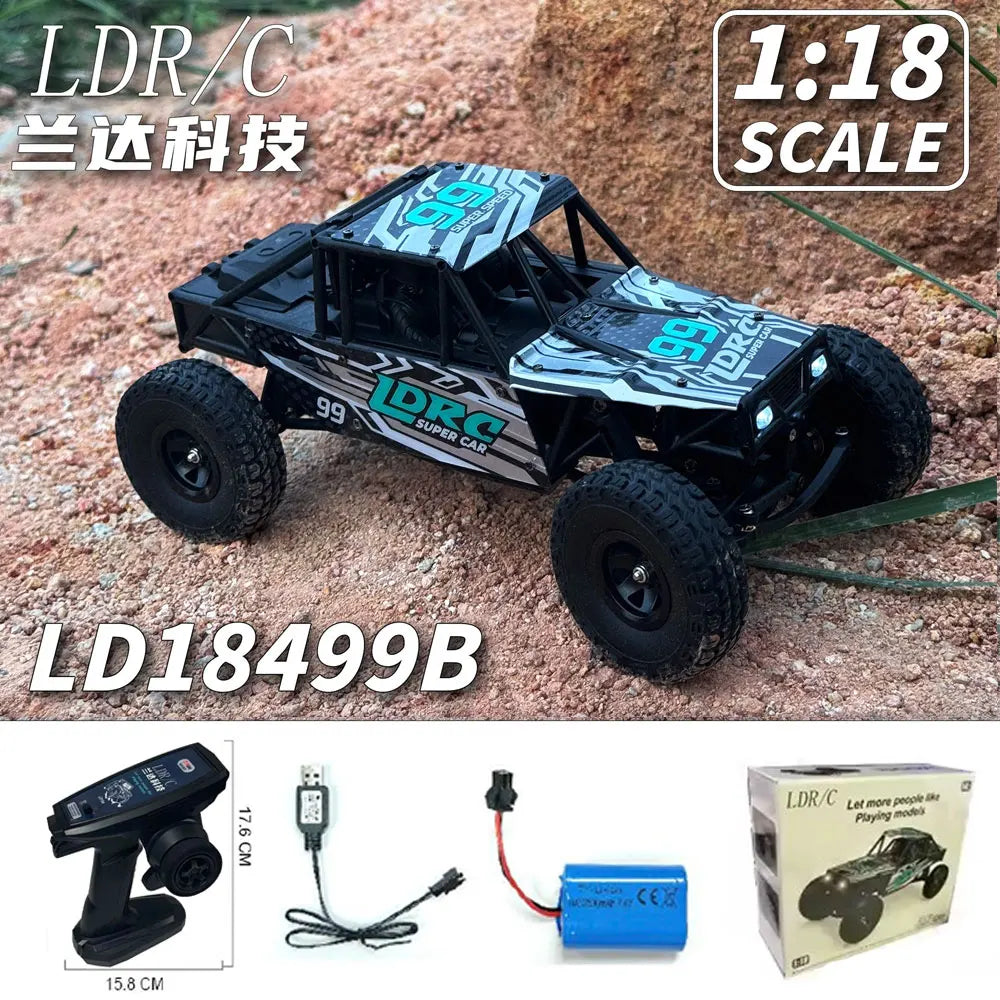 LDRC LD18499 1:18 4x4 4WD RC Car Remote Control Climbing Toy Vehicle Model for Boys Gift Off-Road Capable Scale Toy Car
