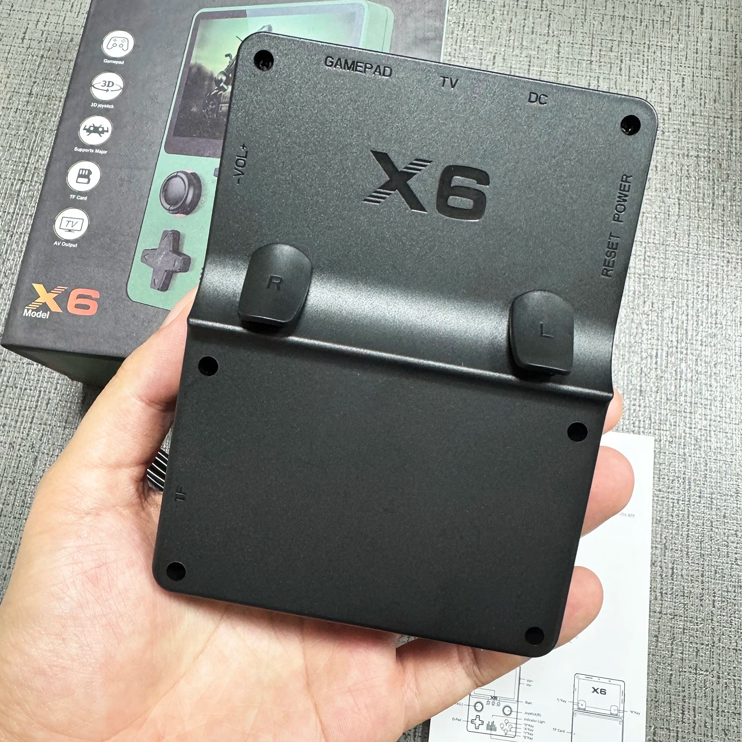 New X6 3.5Inch IPS Screen Handheld Game Player Dual Joystick 11 Simulators GBA Video Game Console for Kids Gifts